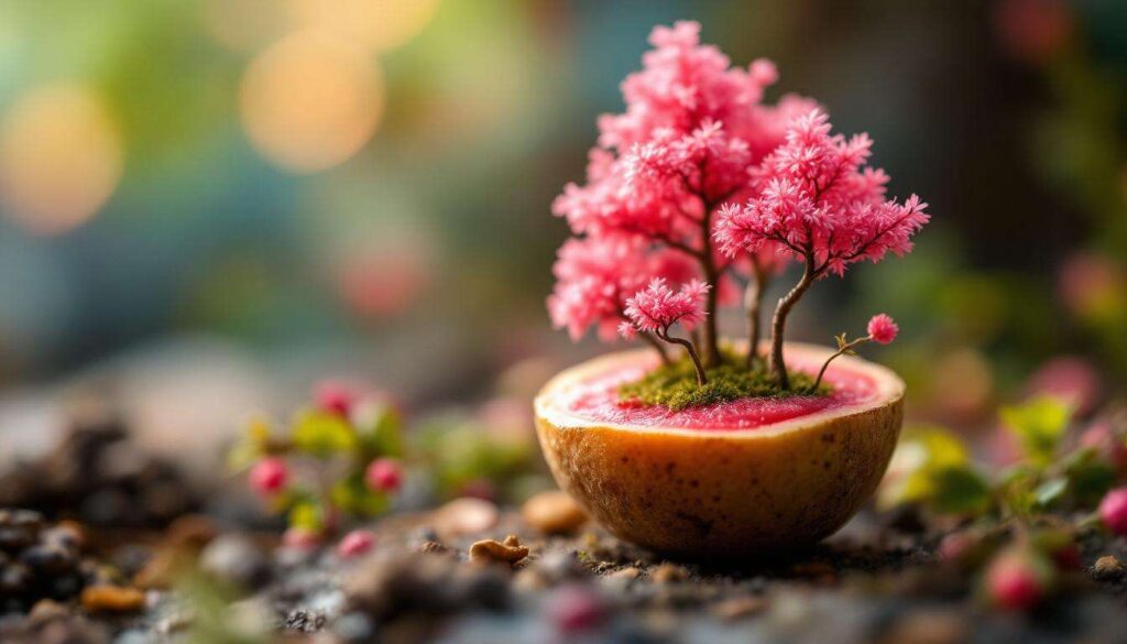 Ce fruit de fêtes se change en mini forêt rose en 1 mois si vous arrêtez de jeter ses noyaux au dessert