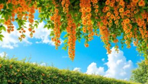 Pour une haie à croissance rapide avec de nombreuses fleurs orange, la Pyrostegia venusta est le choix idéal