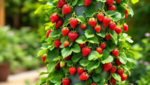J’ai construit un potager vertical avec un tube en plastique pour avoir des fraises partout